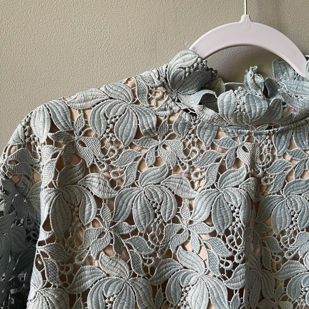 Paul & Joe Light Blue Lace Blouse